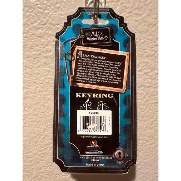 NWT Disney Mad Hatter Keychain Bag Clip Alice in Wonderland Depp Movie Pewter - Picture 2 of 3